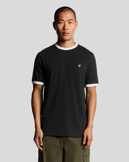 T-shirt à col rond en coton Ringer