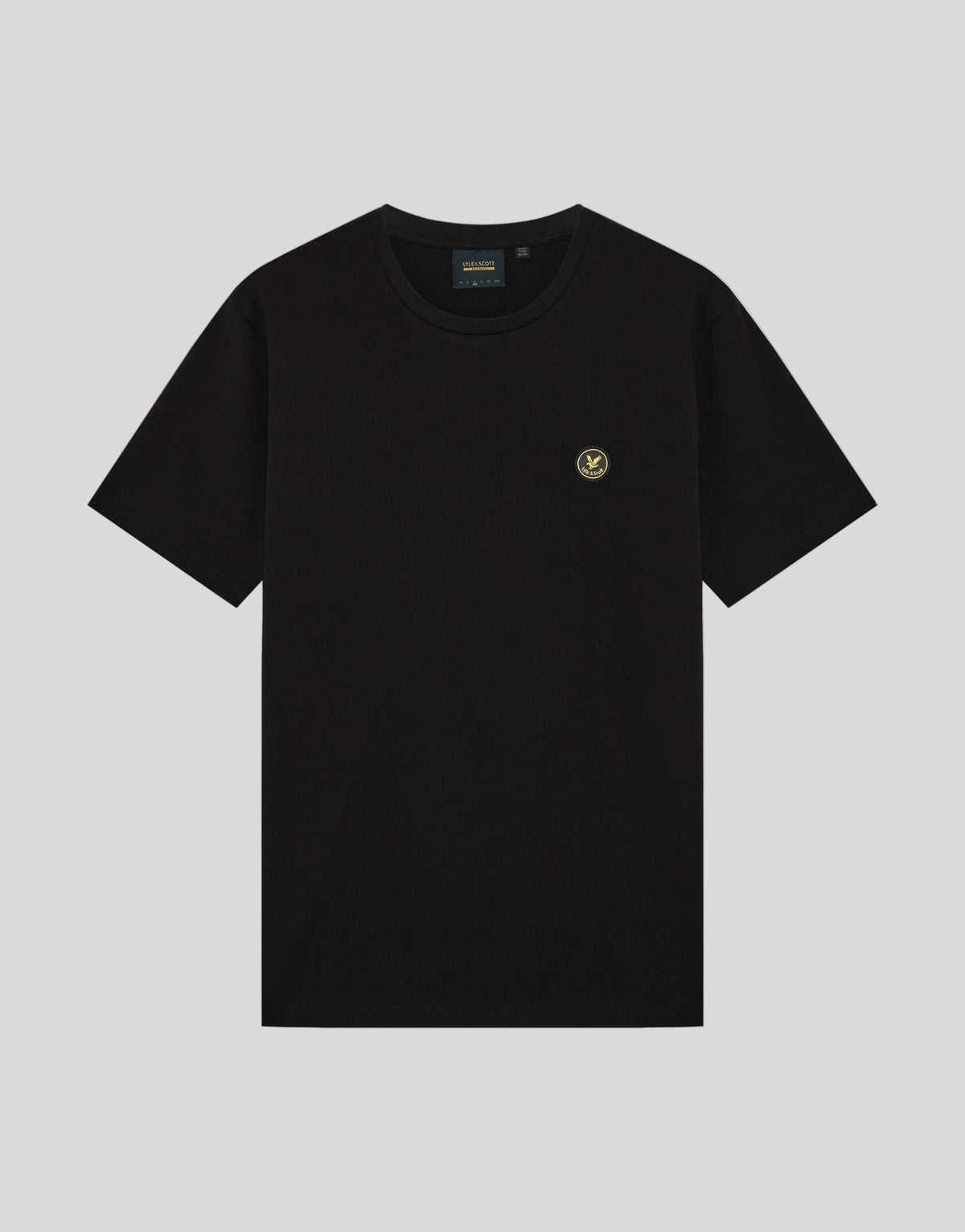 Vlakke foto van een man die een Archive katoenen T-shirt in Jet Black draagt