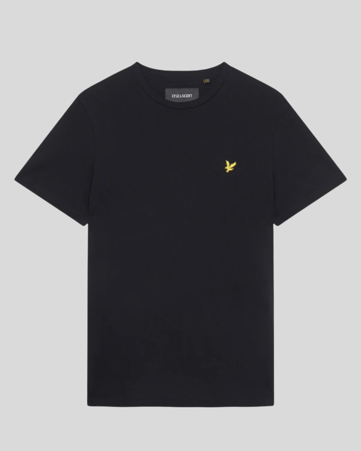 Katoenen T-shirt met ronde hals in gitzwart