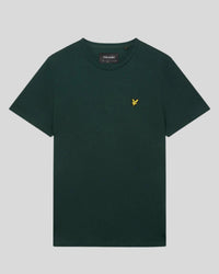 Man wears Cotton Crew Neck T-Shirt in Dark Green