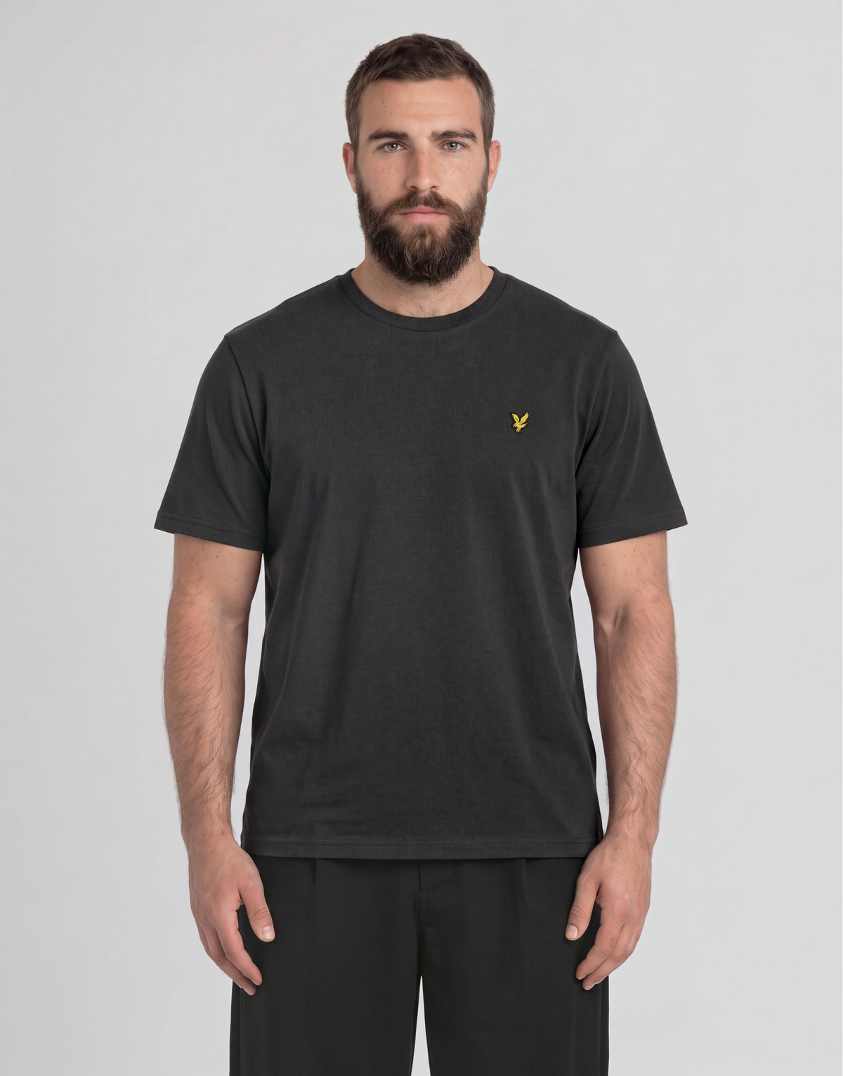 Camiseta de algodón de cuello redondo para hombre, talla grande y alta, en color gris plomizo