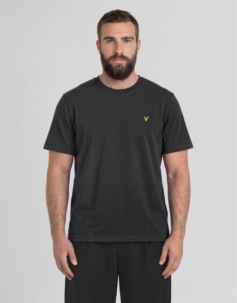Camiseta de algodón de cuello redondo para hombre, talla grande y alta, en color gris plomizo