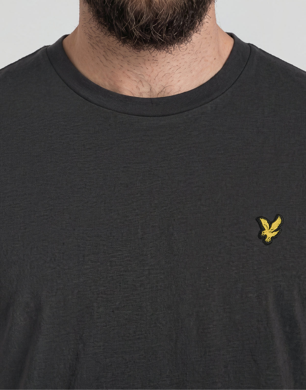 Camiseta de algodón de cuello redondo para hombre, talla grande y alta, en color gris plomizo