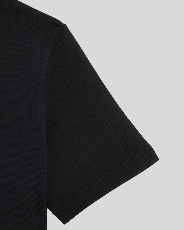Boy wears Cotton T-Shirt in Jet Black