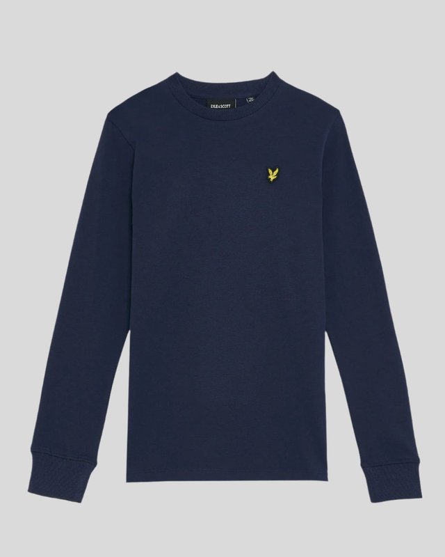 Garçon portant un t-shirt en coton à manches longues bleu marine