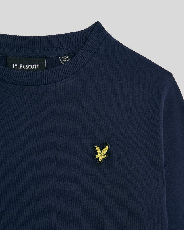 Garçon portant un t-shirt en coton à manches longues bleu marine