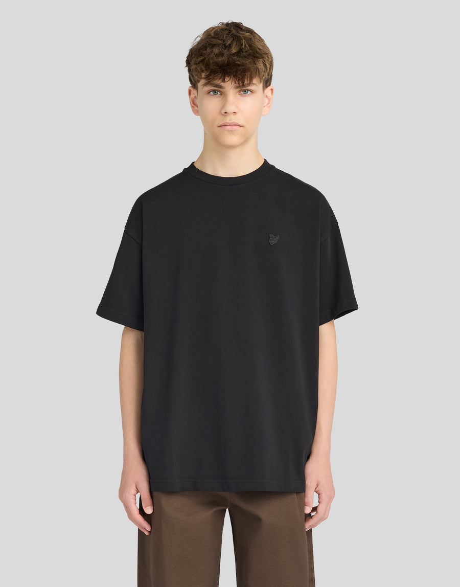 T-shirt ample épais pour garçon, couleur noir de jais