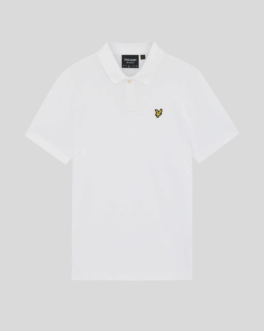 Uomo con polo a righe in jacquard, colore bianco