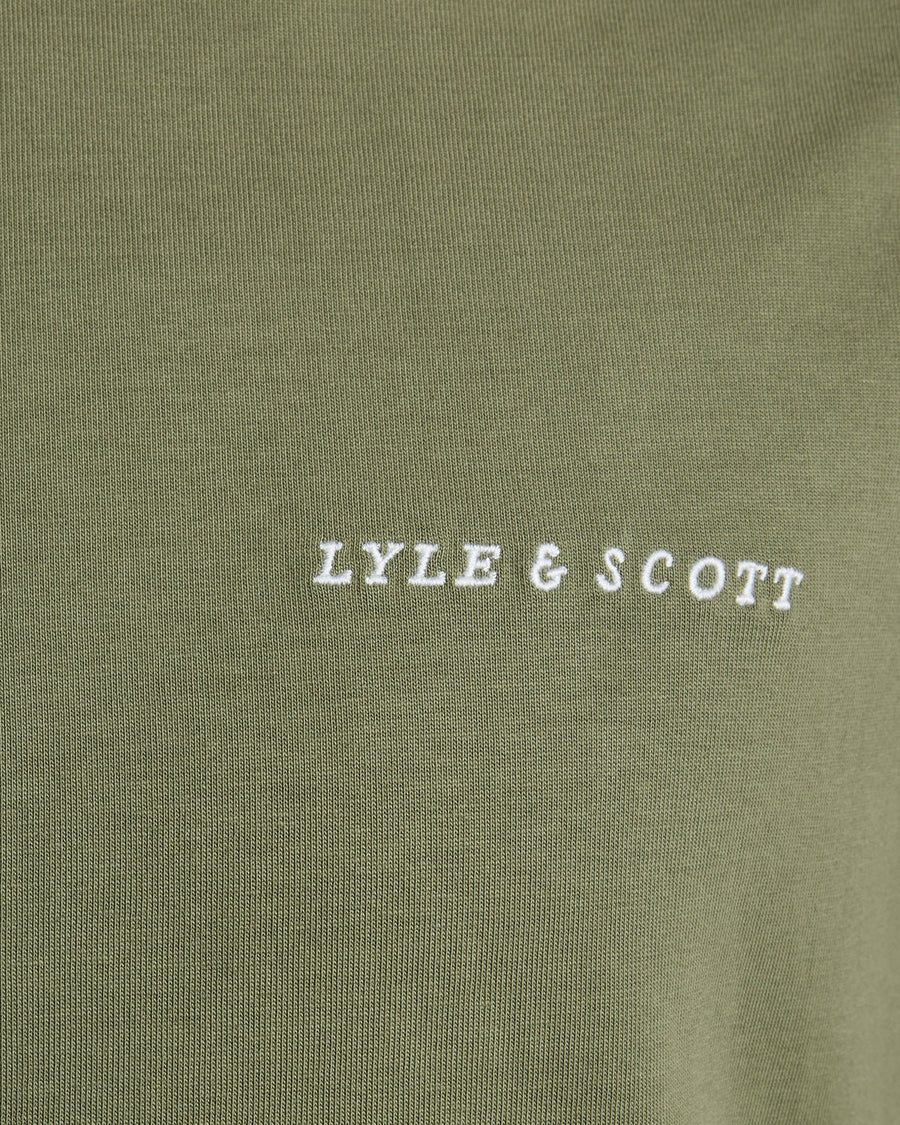T-shirt à col rond en coton pour homme, orné du logo « Script », couleur olive militaire