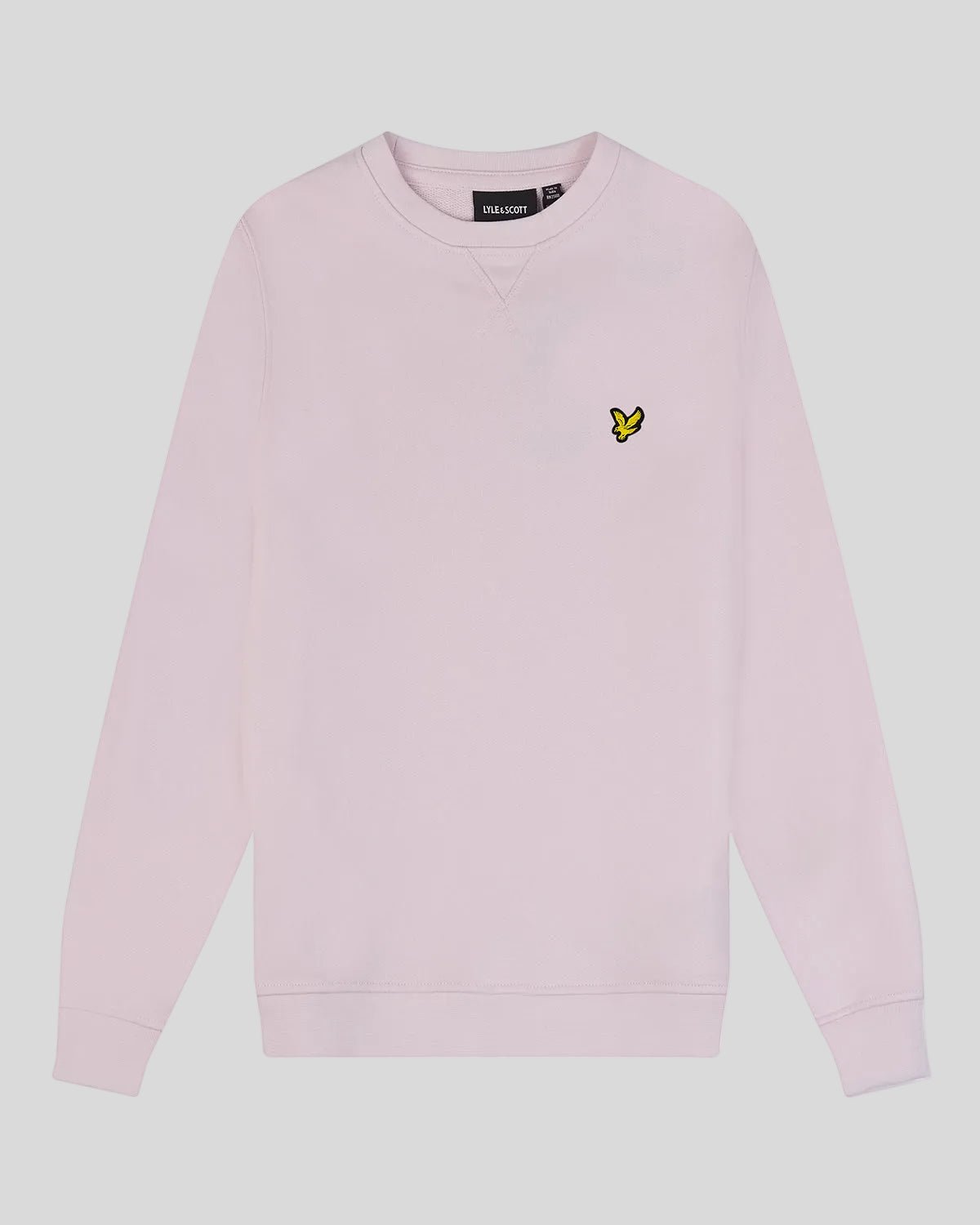 Uomo con felpa girocollo in cotone rosa chiaro