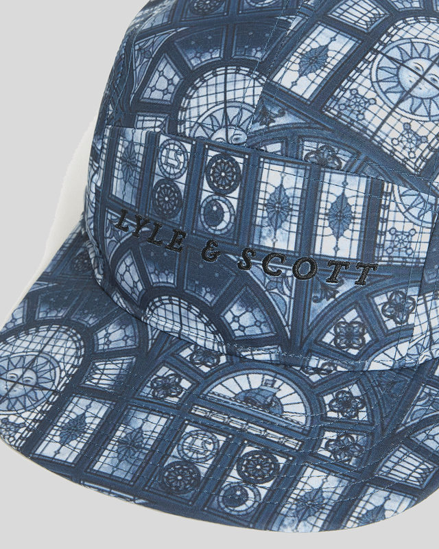 Casquette de baseball imprimée « vitrail » bleu marine foncé