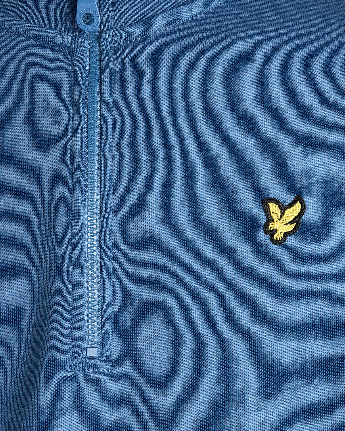 Pull en coton à col zippé pour homme, couleur bleu barbeau foncé