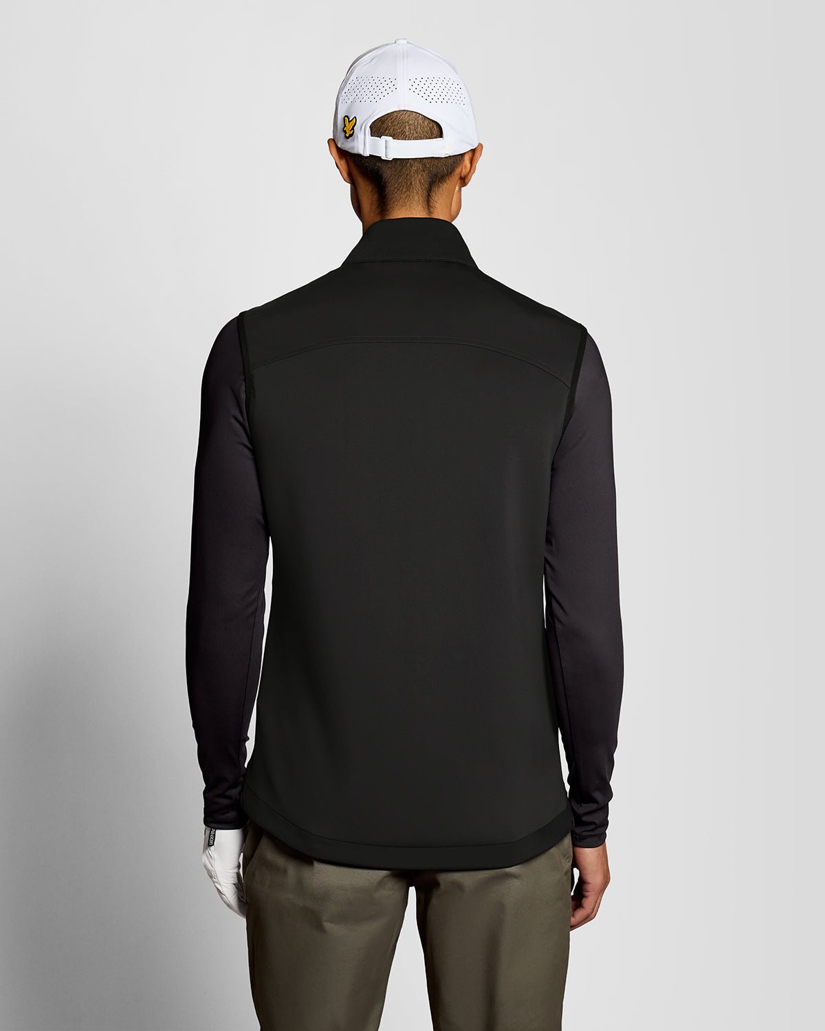 Uomo con gilet trapuntato Hybrid in nero corvino