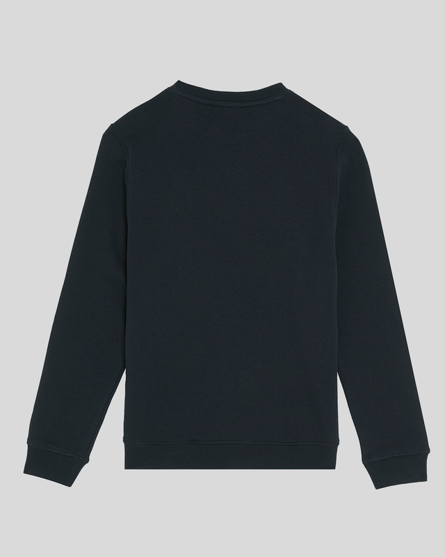 Foto frontale della felpa in cotone con collo rotondo, colore blu navy scuro