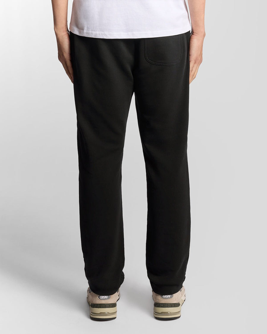 Uomo con pantaloni da jogging in cotone a gamba dritta, colore nero corvino