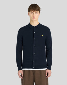 Gebreid shirt van katoen en merinowol