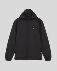 buy men's premium clothing fashion polos jackets -  Lyle & Scott Men's Zip Through Hooded Jacket Plus in Jet Black