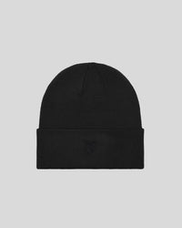 buy men's premium clothing fashion polos jackets -  Lyle & Scott Men's Tonal Eagle Beanie in Jet Black