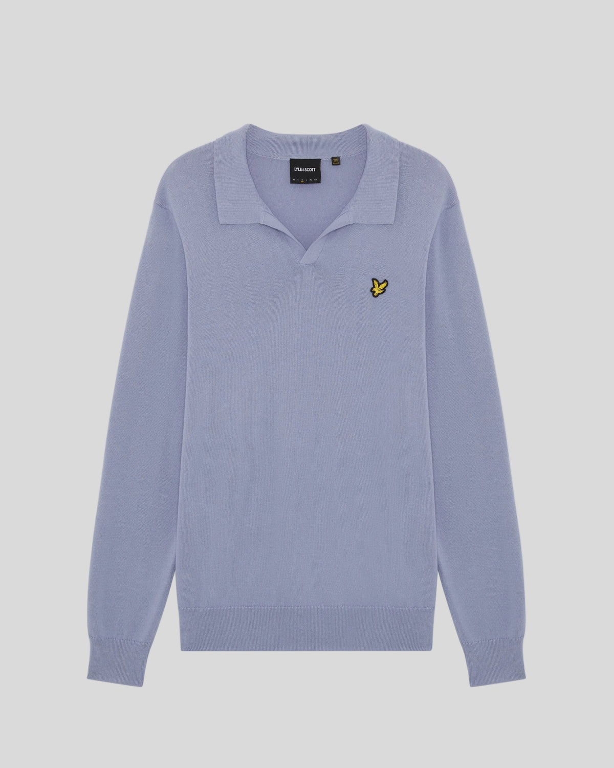Pull à col polo en coton bleu bulle pour homme