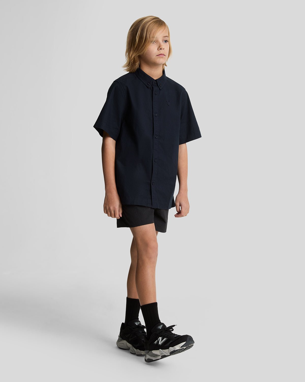 Short de bain uni noir de jais pour garçon