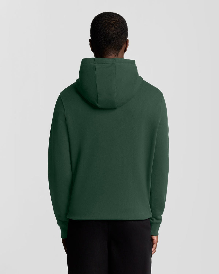 Uomo con felpa con cappuccio Loopback in cotone verde scuro