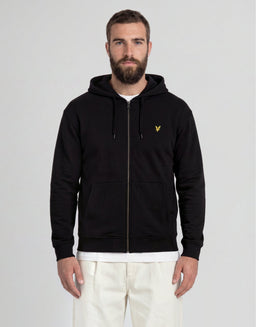 Felpa con cappuccio in cotone Loopback con zip integrale