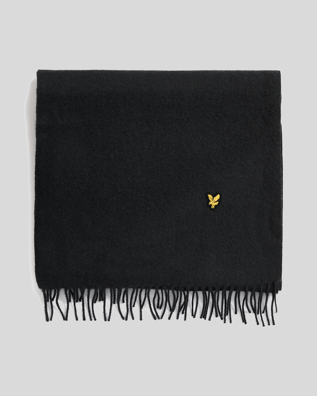 Lambswool Blend Scarf in Jet Black