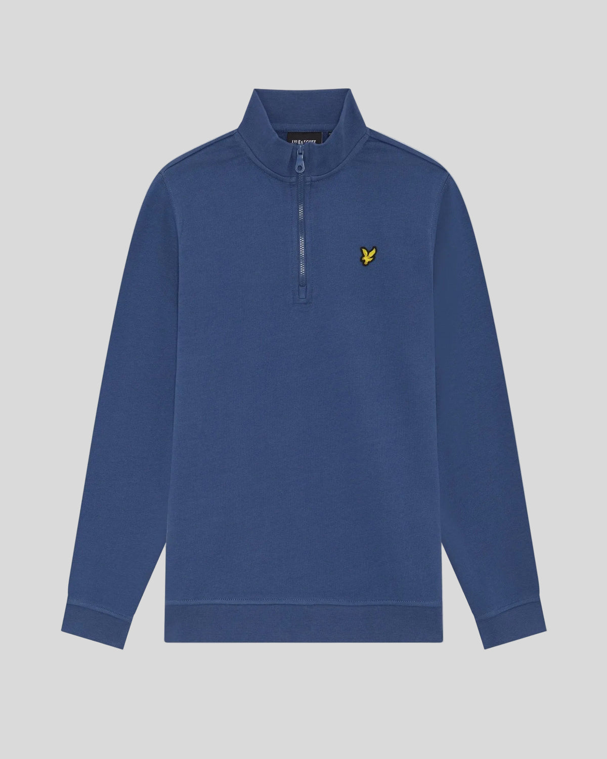 Pull en coton à col zippé pour homme, couleur bleu barbeau foncé