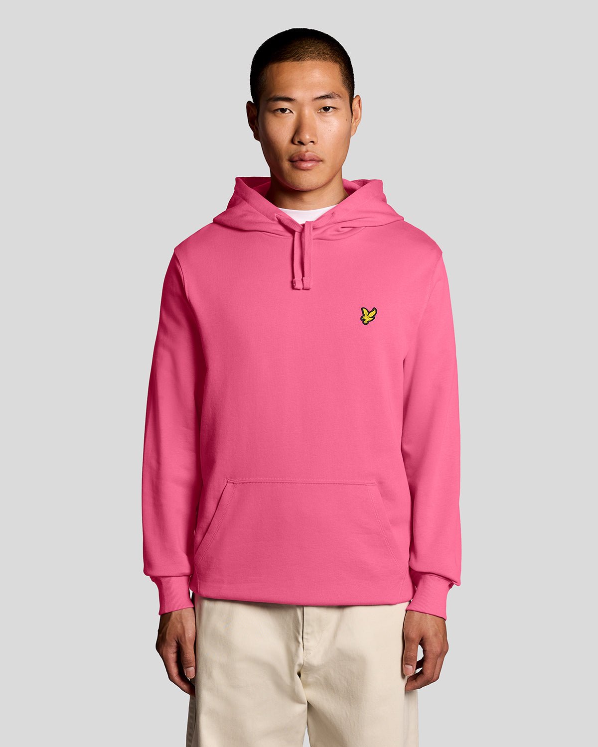Uomo con felpa con cappuccio Loopback in cotone rosa shocking