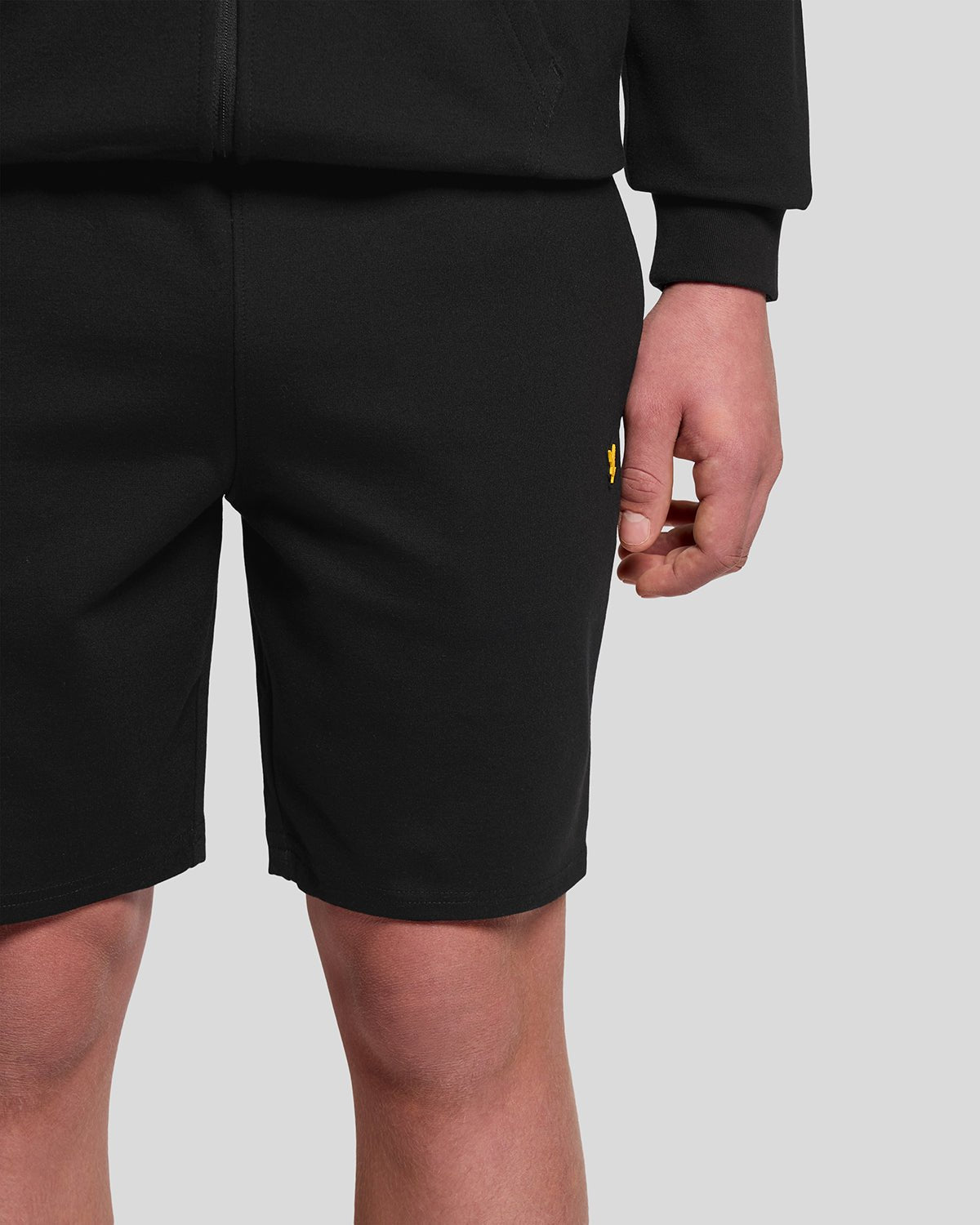 Short de polaire à col montant pour homme, couleur noir de jais