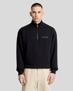 Felpa con zip a 1/4 in tessuto pesante