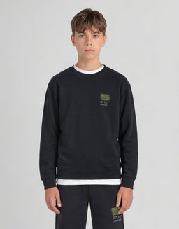 Sweat-shirt à col rond avec motif monogramme en demi-teintes