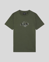 Boy wears Terrain Graphic T-Shirt in Deep Depths