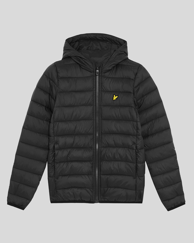 Boy wears Lightweight Padded Jacket in Jet Black