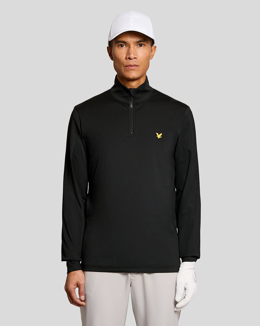Uomo con giacca Performance 1/4 Zip Midlayer in nero jet