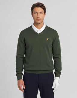 Cotton Blend V-Neck Jumper