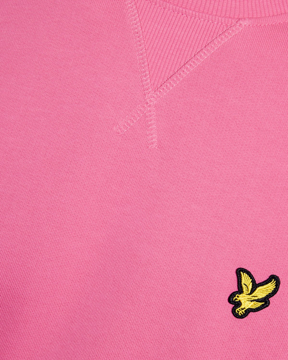 Uomo con felpa girocollo in cotone rosa shocking
