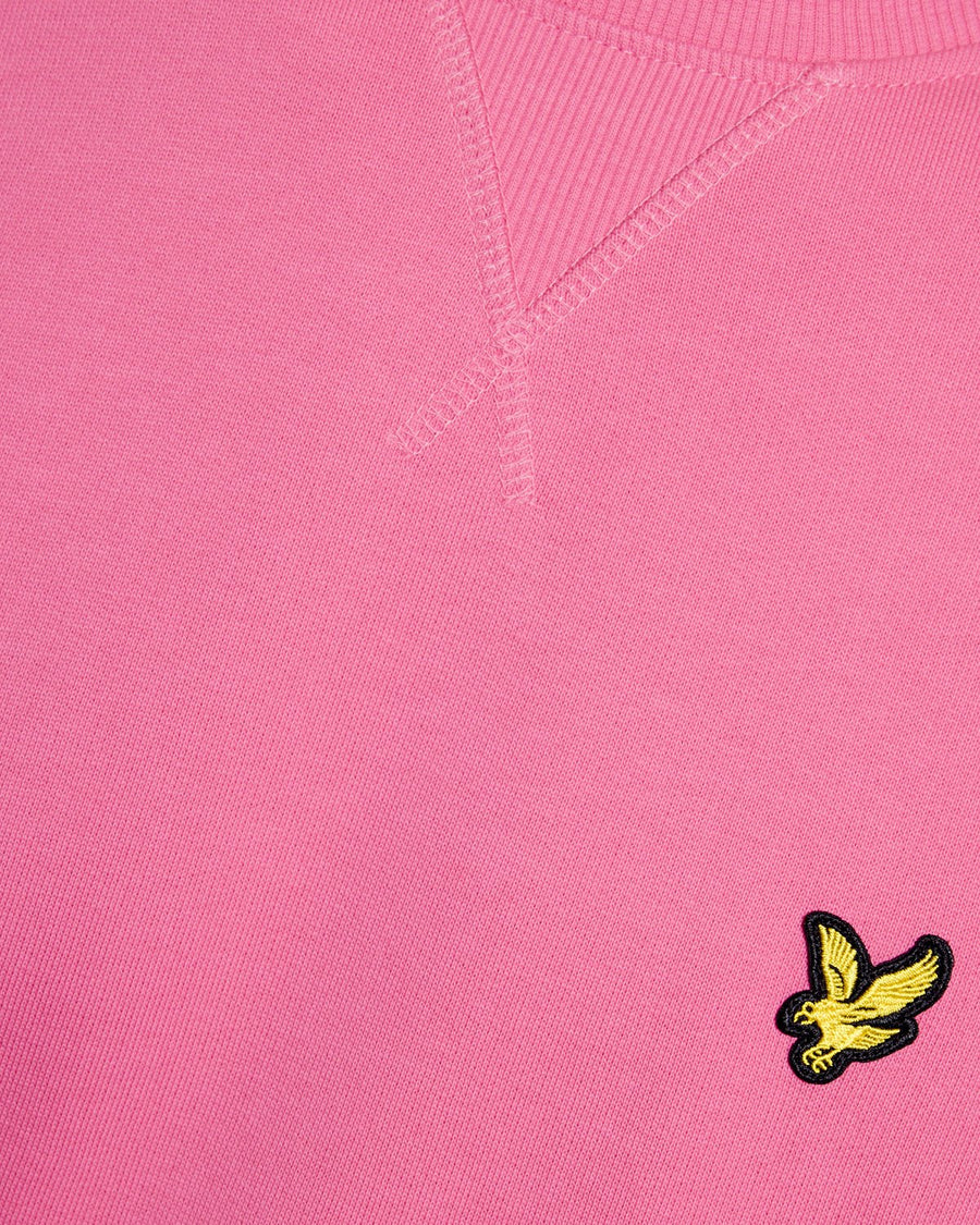 Uomo con felpa girocollo in cotone rosa shocking