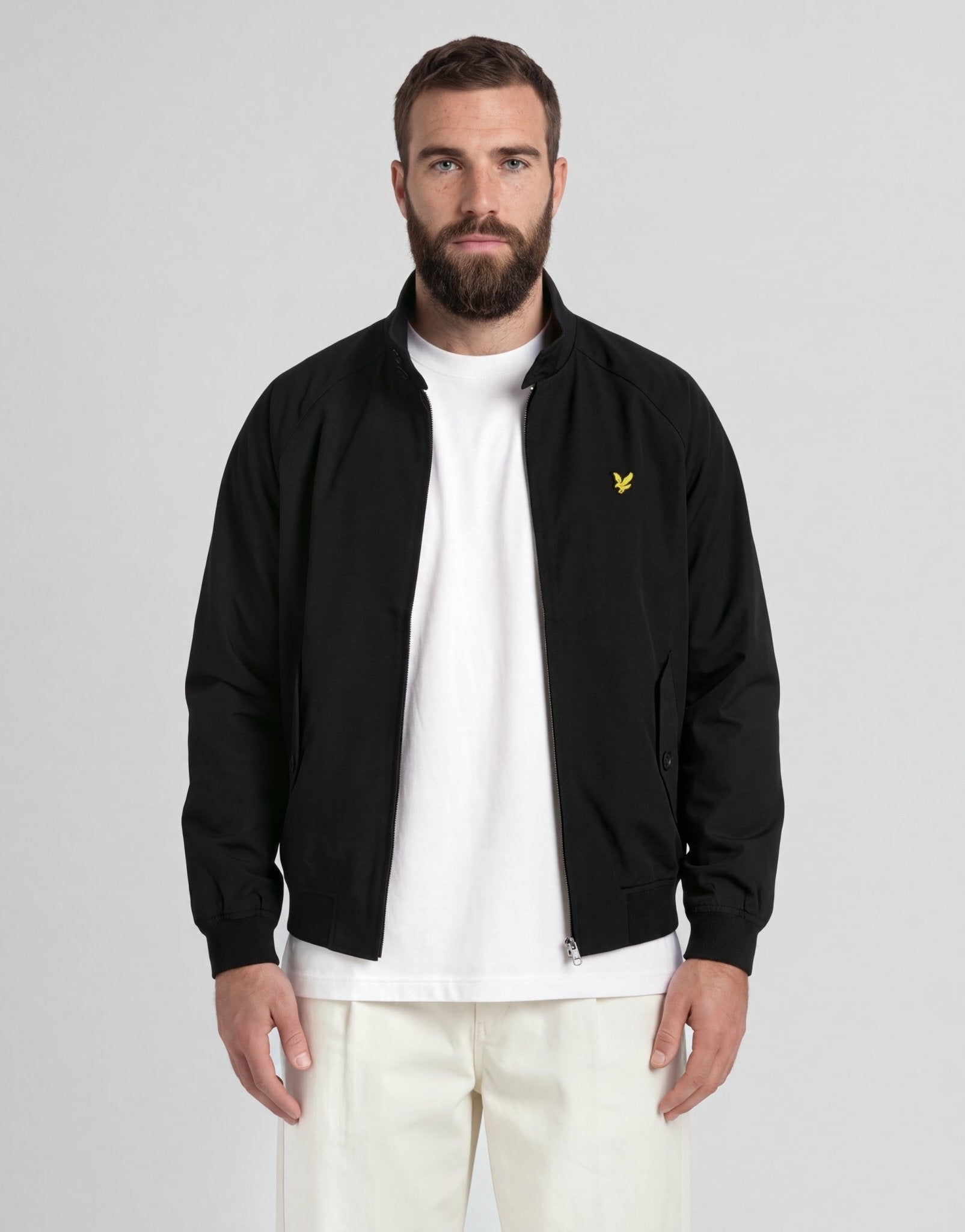 【LE / エルイー】WIDE Harrington jacket Lyle & Scott Men's Cotton Harrington Jacket in Black