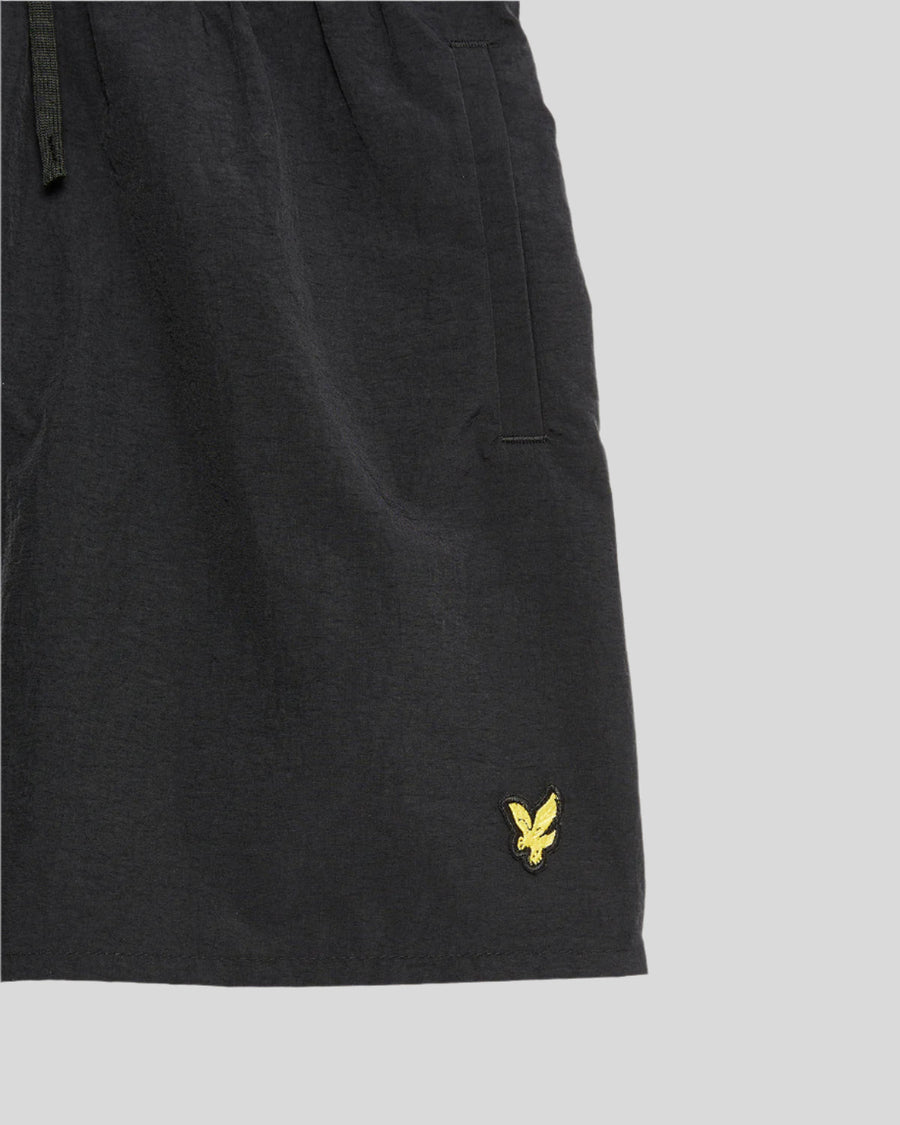 Short de bain uni noir de jais pour garçon