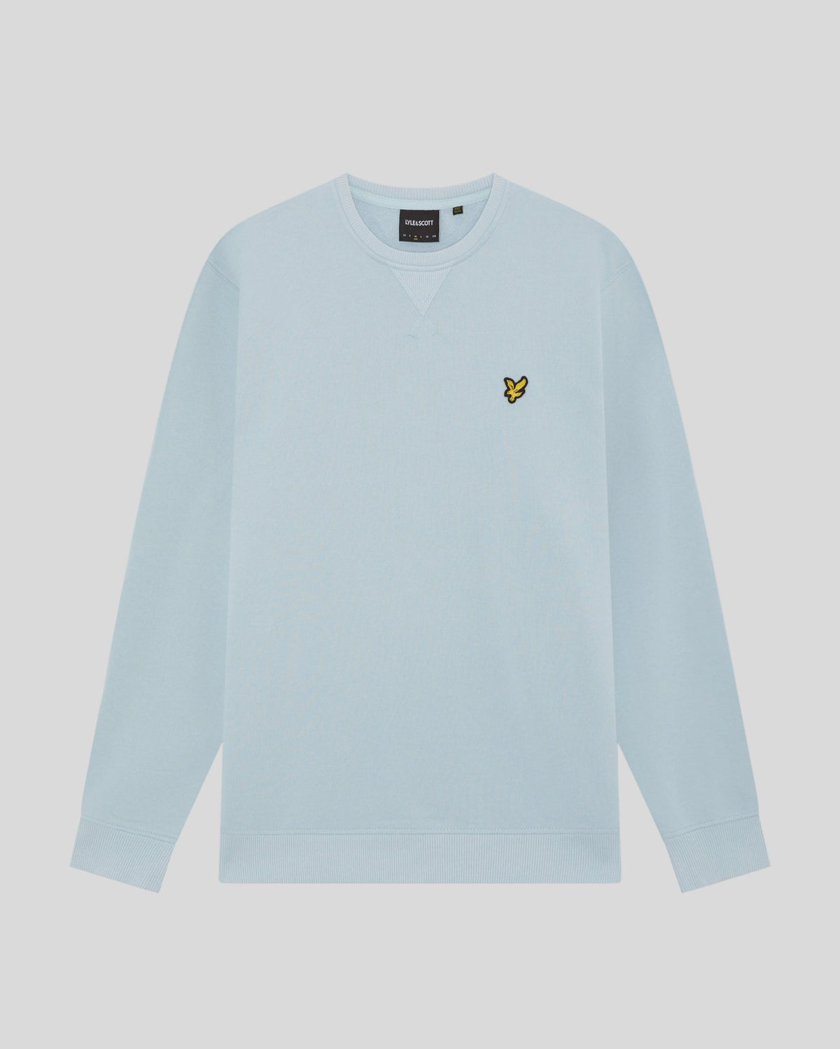 Sweat-shirt à col rond en coton, bleu opale