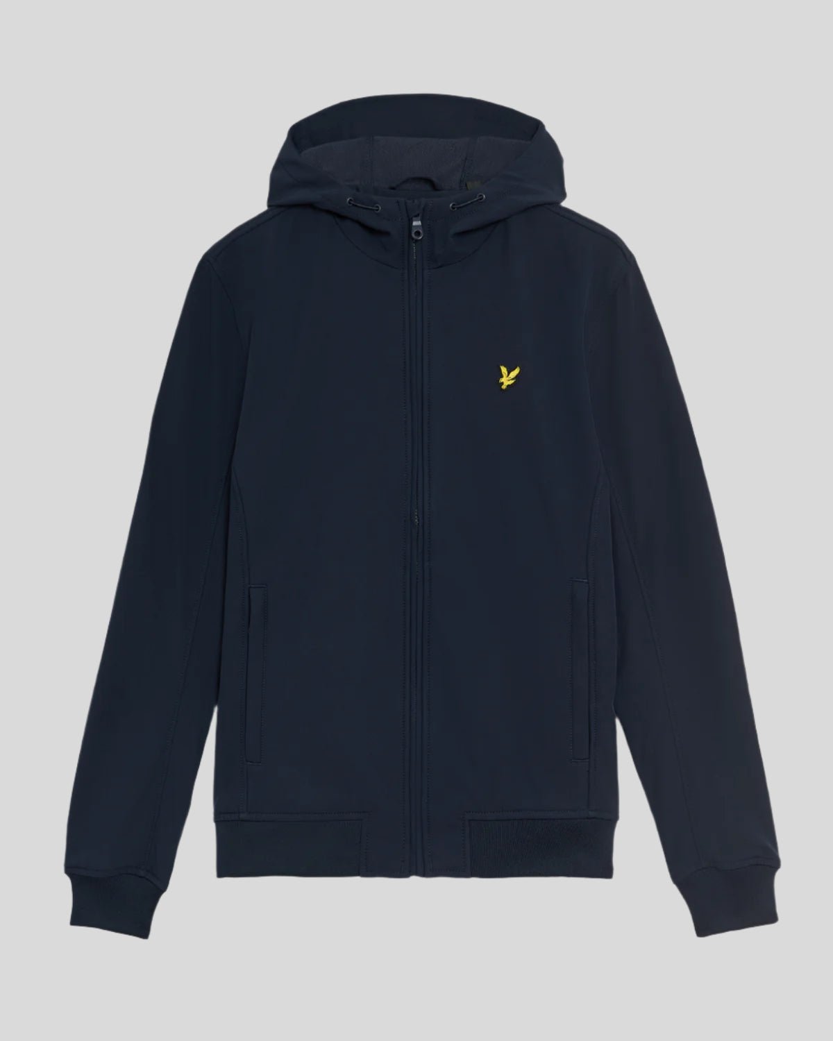 Man wears Fleece Lined Softshell Jacket in Dark Navy