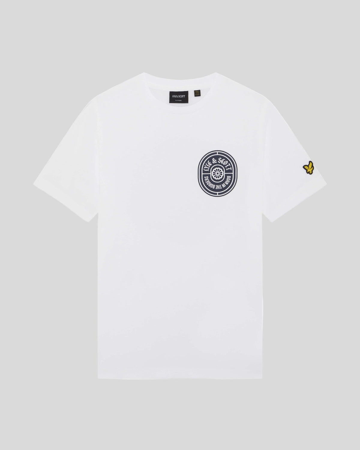 Uomo con maglietta in cotone con stampa grafica, colore bianco