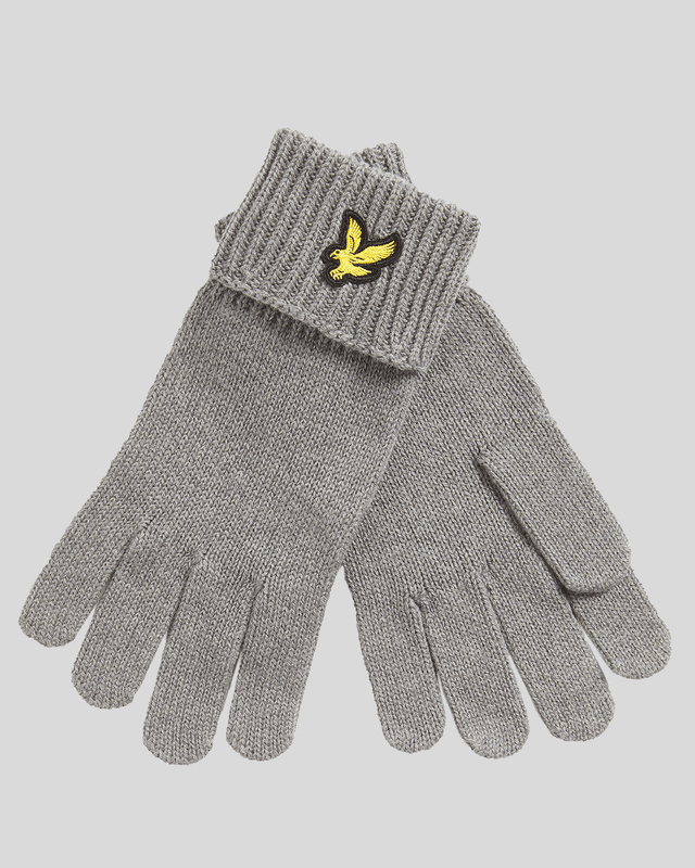 Guantes de mezcla de lana merina en gris medio jaspeado
