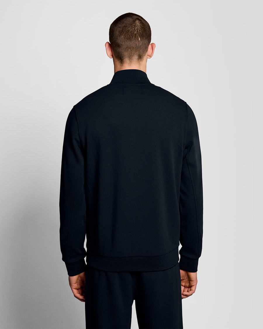 Uomo con giacca da tuta in misto cotone blu scuro