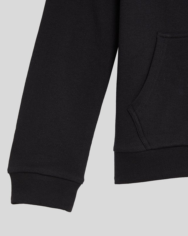 Ragazzo con felpa con cappuccio in cotone Loopback con zip integrale, colore nero corvino