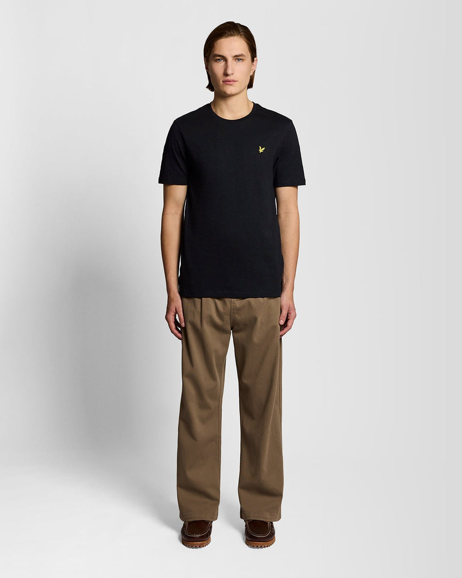 T-shirt en coton fin flammé, couleur noir de jais, pour homme