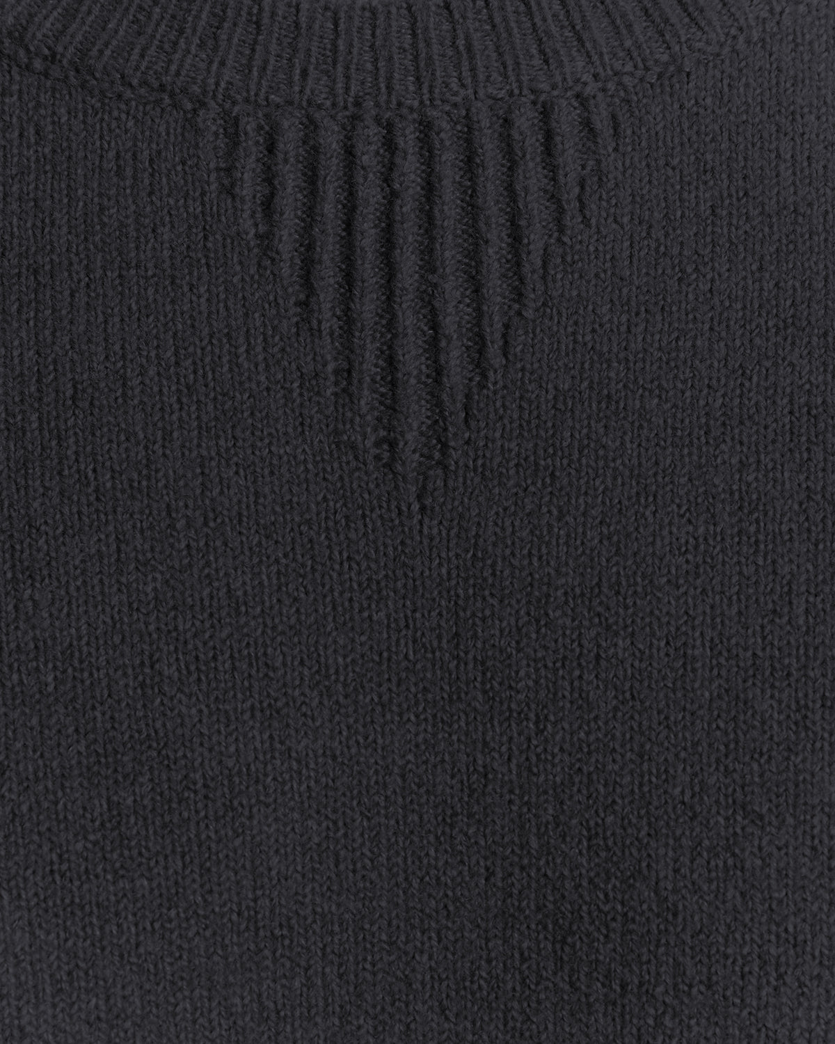 Pull à col rond en maille avec inscription, bleu marine foncé