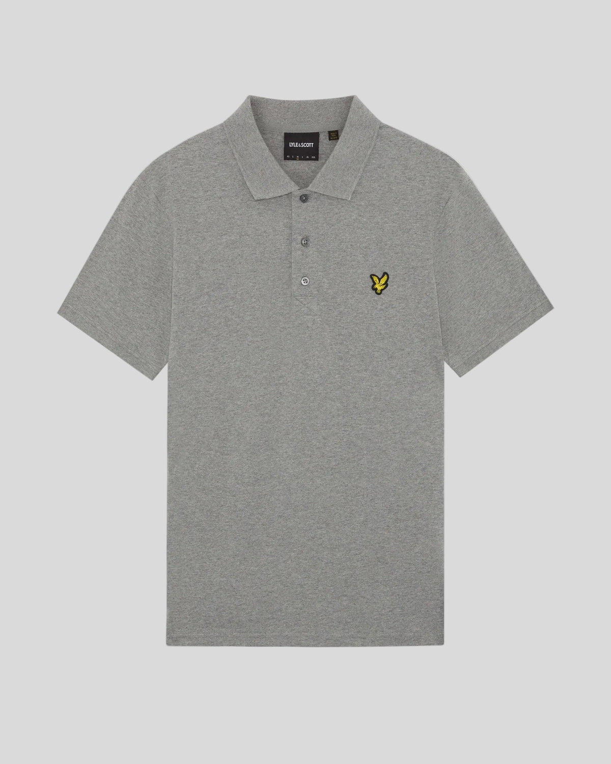 Hombre con polo de jersey de algodón en gris medio jaspeado