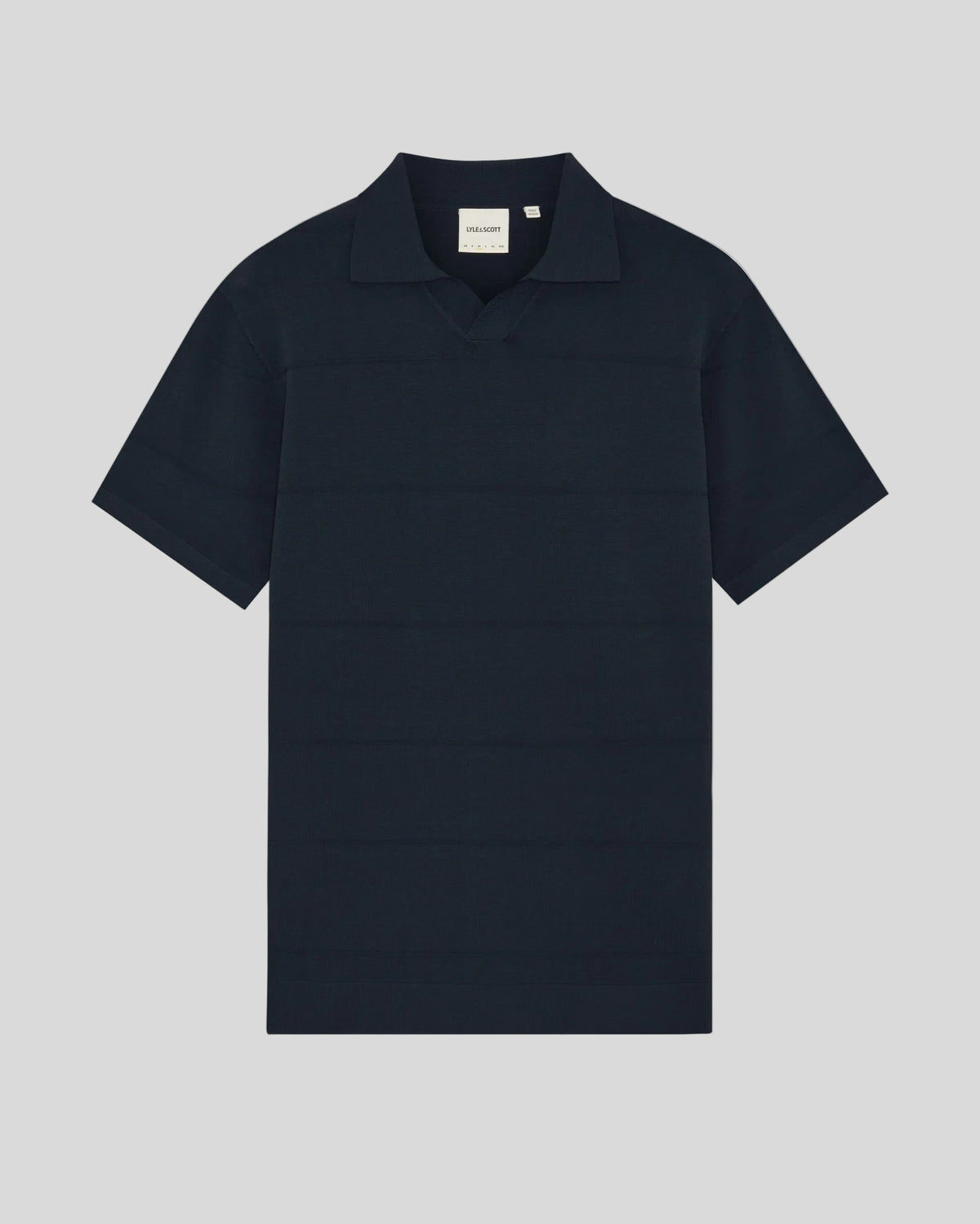 Polo à col ouvert en maille fine, couleur carbone